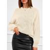 imagePRETTYGARDEN Womens Sweaters 2025 Fall Fashion Long Sleeve Crewneck Floral Knit Pullover Sweater Tops Winter ClothesBeige