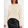 imagePRETTYGARDEN Womens Sweaters 2025 Fall Fashion Long Sleeve Crewneck Floral Knit Pullover Sweater Tops Winter ClothesBeige