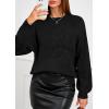 imagePRETTYGARDEN Womens Sweaters 2025 Fall Fashion Long Sleeve Crewneck Floral Knit Pullover Sweater Tops Winter ClothesBlack