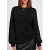 imagePRETTYGARDEN Womens Sweaters 2025 Fall Fashion Long Sleeve Crewneck Floral Knit Pullover Sweater Tops Winter ClothesBlack