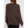 imagePRETTYGARDEN Womens Sweaters 2025 Fall Fashion Long Sleeve Crewneck Floral Knit Pullover Sweater Tops Winter ClothesBrown