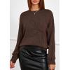 imagePRETTYGARDEN Womens Sweaters 2025 Fall Fashion Long Sleeve Crewneck Floral Knit Pullover Sweater Tops Winter ClothesBrown