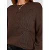 imagePRETTYGARDEN Womens Sweaters 2025 Fall Fashion Long Sleeve Crewneck Floral Knit Pullover Sweater Tops Winter ClothesBrown