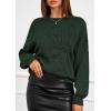 imagePRETTYGARDEN Womens Sweaters 2025 Fall Fashion Long Sleeve Crewneck Floral Knit Pullover Sweater Tops Winter ClothesDark Green