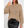 imagePRETTYGARDEN Womens Sweaters 2025 Fall Fashion Long Sleeve Crewneck Floral Knit Pullover Sweater Tops Winter ClothesKhaki