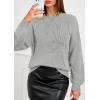 imagePRETTYGARDEN Womens Sweaters 2025 Fall Fashion Long Sleeve Crewneck Floral Knit Pullover Sweater Tops Winter ClothesLight Grey
