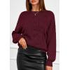 imagePRETTYGARDEN Womens Sweaters 2025 Fall Fashion Long Sleeve Crewneck Floral Knit Pullover Sweater Tops Winter ClothesWine Red