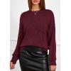 imagePRETTYGARDEN Womens Sweaters 2025 Fall Fashion Long Sleeve Crewneck Floral Knit Pullover Sweater Tops Winter ClothesWine Red