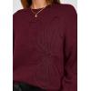 imagePRETTYGARDEN Womens Sweaters 2025 Fall Fashion Long Sleeve Crewneck Floral Knit Pullover Sweater Tops Winter ClothesWine Red