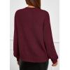 imagePRETTYGARDEN Womens Sweaters 2025 Fall Fashion Long Sleeve Crewneck Floral Knit Pullover Sweater Tops Winter ClothesWine Red
