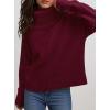 imagePRETTYGARDEN Womens Turtleneck Long Sleeve Sweater 2025 Fall Trendy Loose Fit Casual Tops Chunky Knit Pullover SweatersWine Red
