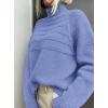 imagePRETTYGARDEN Womens Turtleneck Sweaters 2025 Fall Chunky Knit Pullover Long Sleeve Jumper Tops Trendy Winter ClothesBlue
