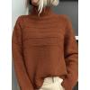 imagePRETTYGARDEN Womens Turtleneck Sweaters 2025 Fall Chunky Knit Pullover Long Sleeve Jumper Tops Trendy Winter ClothesCaramel