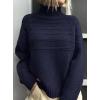 imagePRETTYGARDEN Womens Turtleneck Sweaters 2025 Fall Chunky Knit Pullover Long Sleeve Jumper Tops Trendy Winter ClothesNavy Blue