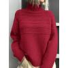 imagePRETTYGARDEN Womens Turtleneck Sweaters 2025 Fall Chunky Knit Pullover Long Sleeve Jumper Tops Trendy Winter ClothesRed