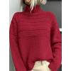imagePRETTYGARDEN Womens Turtleneck Sweaters 2025 Fall Chunky Knit Pullover Long Sleeve Jumper Tops Trendy Winter ClothesRed