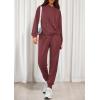 imagePRETTYGARDEN Womens Two Piece Outfits Sweatsuits Lounge Sets Hoodies Sweatshirt Joggers Sweatpants 2025 Fall Fashion ClothesBurgundy