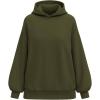 imagePRETTYGARDEN Hoodies for Women Oversized Pullover Sweatshirts 2025 Ruched Long Sleeve Casual Tops Fall Fashion Y2K ClothesArmy Green