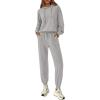 imagePRETTYGARDEN Womens Two Piece Outfits Sweatsuits Lounge Sets Hoodies Sweatshirt Joggers Sweatpants 2025 Fall Fashion ClothesGrey