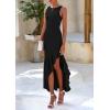 imagePRETTYGARDEN Wedding Guest Dresses for Women 2025 Summer Formal Gala Maxi Dress Ruffle Mermaid Cocktail Long DressesBlack