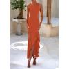imagePRETTYGARDEN Wedding Guest Dresses for Women 2025 Summer Formal Gala Maxi Dress Ruffle Mermaid Cocktail Long DressesBrick Red