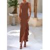 imagePRETTYGARDEN Wedding Guest Dresses for Women 2025 Summer Formal Gala Maxi Dress Ruffle Mermaid Cocktail Long DressesCoffee