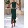 imagePRETTYGARDEN Wedding Guest Dresses for Women 2025 Summer Formal Gala Maxi Dress Ruffle Mermaid Cocktail Long DressesDark Green