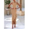 imagePRETTYGARDEN Wedding Guest Dresses for Women 2025 Summer Formal Gala Maxi Dress Ruffle Mermaid Cocktail Long DressesKhaki