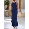 imagePRETTYGARDEN Wedding Guest Dresses for Women 2025 Summer Formal Gala Maxi Dress Ruffle Mermaid Cocktail Long DressesNavy