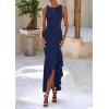 imagePRETTYGARDEN Wedding Guest Dresses for Women 2025 Summer Formal Gala Maxi Dress Ruffle Mermaid Cocktail Long DressesNavy