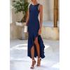 imagePRETTYGARDEN Wedding Guest Dresses for Women 2025 Summer Formal Gala Maxi Dress Ruffle Mermaid Cocktail Long DressesNavy