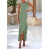 imagePRETTYGARDEN Wedding Guest Dresses for Women 2025 Summer Formal Gala Maxi Dress Ruffle Mermaid Cocktail Long DressesSage Green