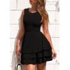 imagePRETTYGARDEN Womens 2025 Summer Sundresses Casual Elegant Sleeveless Flowy Tiered Ruffle A Line Mini Graduation Party DressBlack