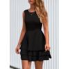 imagePRETTYGARDEN Womens 2025 Summer Sundresses Casual Elegant Sleeveless Flowy Tiered Ruffle A Line Mini Graduation Party DressBlack