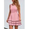 imagePRETTYGARDEN Womens 2025 Summer Sundresses Casual Elegant Sleeveless Flowy Tiered Ruffle A Line Mini Graduation Party DressPink