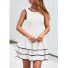 imagePRETTYGARDEN Womens 2025 Summer Sundresses Casual Elegant Sleeveless Flowy Tiered Ruffle A Line Mini Graduation Party DressWhite