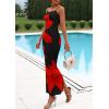 imagePRETTYGARDEN Womens Floral Maxi Dress Summer 2025 Sexy Spaghetti Strap Slip Bodycon Mesh Beach Vacation DressesBlack