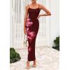 imagePRETTYGARDEN Womens Floral Maxi Dress Summer 2025 Sexy Spaghetti Strap Slip Bodycon Mesh Beach Vacation DressesFloral Wine Red