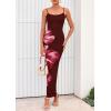 imagePRETTYGARDEN Womens Floral Maxi Dress Summer 2025 Sexy Spaghetti Strap Slip Bodycon Mesh Beach Vacation DressesFloral Wine Red