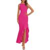 imagePRETTYGARDEN Wedding Guest Dresses for Women 2025 Summer Formal Gala Maxi Dress Ruffle Mermaid Cocktail Long DressesRose Red