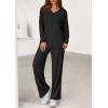 imagePRETTYGARDEN 2 Piece Lounge Sets for Women Fall Outfits 2025 Casual Loose Long Sleeve Tops Wide Leg Pants Matching Pajama SetBlack