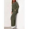 imagePRETTYGARDEN 2 Piece Lounge Sets for Women Fall Outfits 2025 Casual Loose Long Sleeve Tops Wide Leg Pants Matching Pajama SetGrey Green