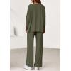 imagePRETTYGARDEN 2 Piece Lounge Sets for Women Fall Outfits 2025 Casual Loose Long Sleeve Tops Wide Leg Pants Matching Pajama SetGrey Green