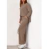 imagePRETTYGARDEN 2 Piece Lounge Sets for Women Fall Outfits 2025 Casual Loose Long Sleeve Tops Wide Leg Pants Matching Pajama SetKhaki