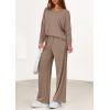imagePRETTYGARDEN 2 Piece Lounge Sets for Women Fall Outfits 2025 Casual Loose Long Sleeve Tops Wide Leg Pants Matching Pajama SetKhaki