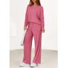 imagePRETTYGARDEN 2 Piece Lounge Sets for Women Fall Outfits 2025 Casual Loose Long Sleeve Tops Wide Leg Pants Matching Pajama SetPink