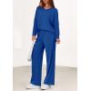 imagePRETTYGARDEN 2 Piece Lounge Sets for Women Fall Outfits 2025 Casual Loose Long Sleeve Tops Wide Leg Pants Matching Pajama SetRoyal Blue