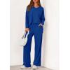 imagePRETTYGARDEN 2 Piece Lounge Sets for Women Fall Outfits 2025 Casual Loose Long Sleeve Tops Wide Leg Pants Matching Pajama SetRoyal Blue
