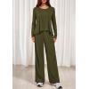 imagePRETTYGARDEN Womens 2 Piece Lounge Fall Sets 2025 Casual Long Sleeve Pajamas Comfy Pants Matching Travel Outfits ClothesArmy Green