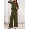 imagePRETTYGARDEN Womens 2 Piece Lounge Fall Sets 2025 Casual Long Sleeve Pajamas Comfy Pants Matching Travel Outfits ClothesArmy Green